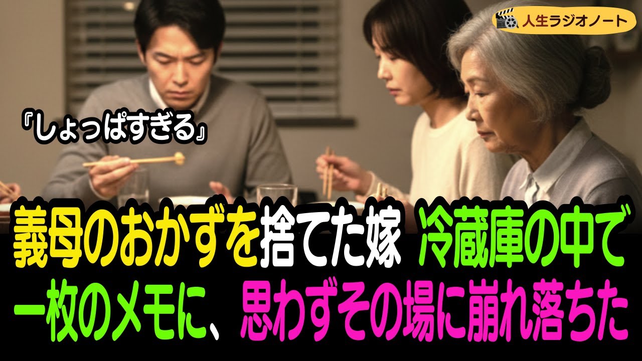 『しょっぱすぎる』義母のおかずを捨てた嫁 冷蔵庫の中で一枚のメモに、思わずその場に崩れ落ちた