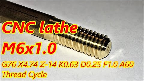 CNC lathe threading M6x1.0 using the G76 canned cycle  with Sandvik full form insert.