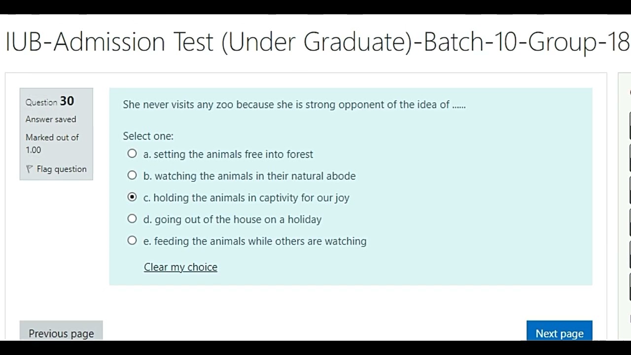 IUB NAT IUB-Admission Test ( Under Graduate ) Batch 10 Group 17 ( 2022 ) Date 17/08/2022