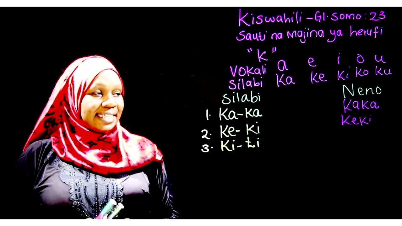 Gredi 1 Kiswahili Mwalimu Rehema Somo la 23: Sauti na majina ya herufi 'k'