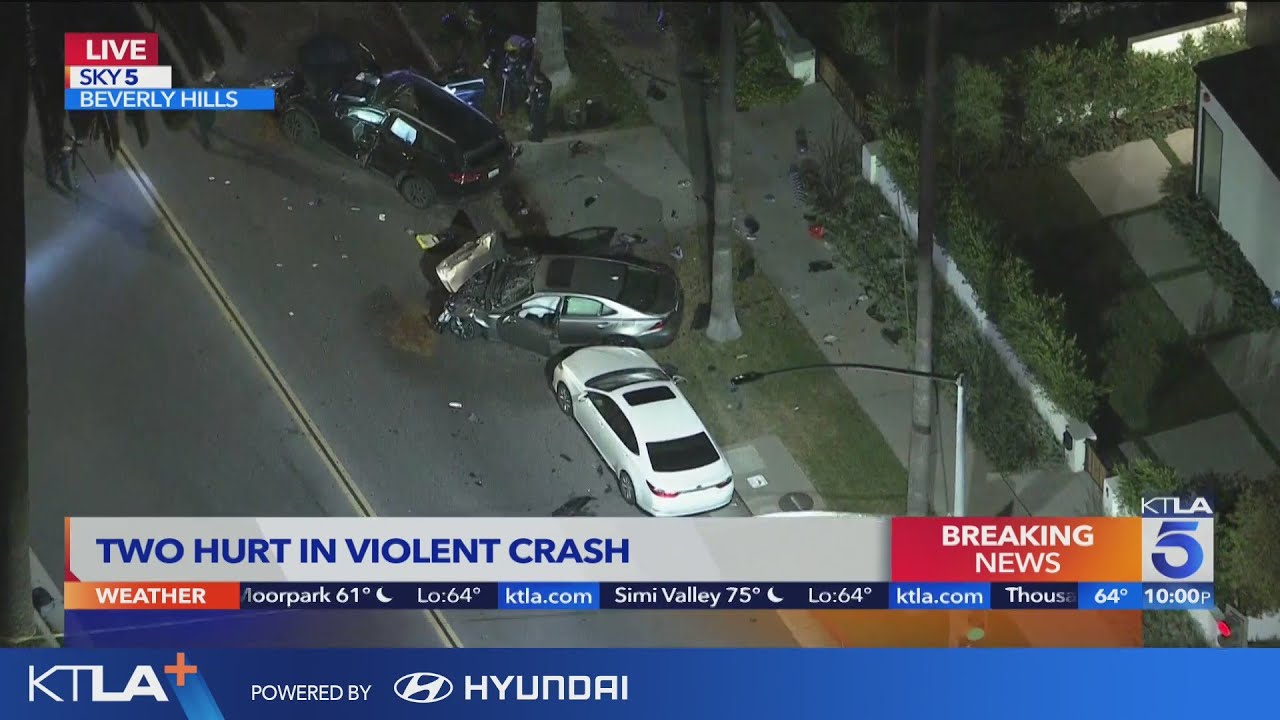 2 hospitalized in violent crash in Beverly Hills - YouTube