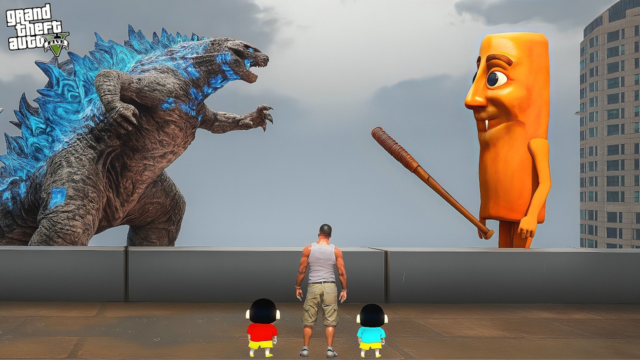 GTA V : TUNG TUNG TUNG SAHUR Attacks Los santos | GODZILLA Help Franklin in GTA 5 ! in Telugu