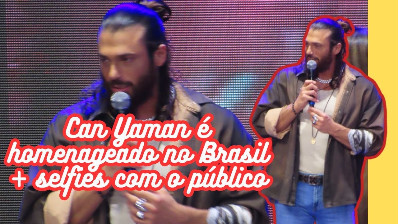 Can Yaman pula do palco para alegria das fãs presentes - Uma Noite com Can Yaman (Brasil 2024)