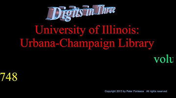 University of Illinois Urbana Champaign Library - Digits in Three