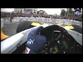 Formula one full speed in town  drivers view 