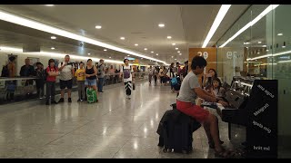 Playing Bohemian Rhapsody on an airport piano Cole Lam 12 Years Old