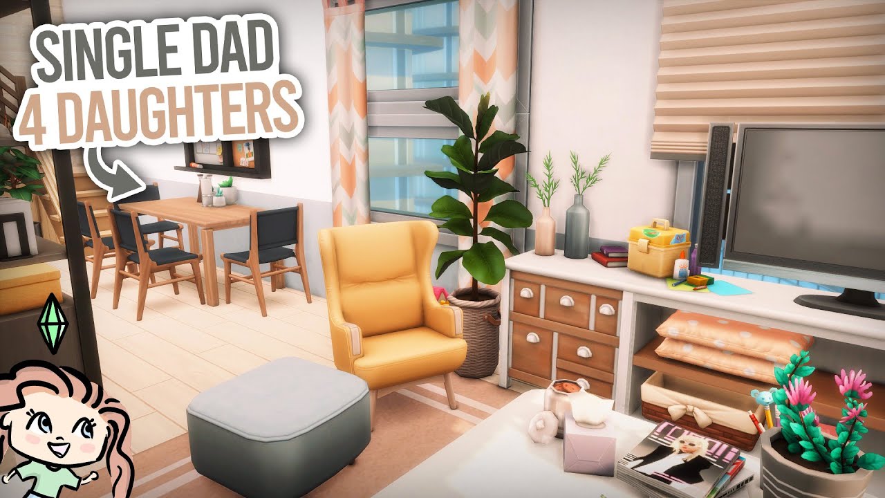 Single Dad with 4 Daughters || The Sims 4 Speed Build: Apartment Renovation 🏦