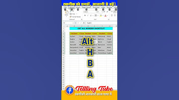 All Border on Data in Excel #excel #tellingtube