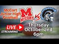 McCort vs Greater Johnstrown 6pm Junior High #football #nfl #livestreaming