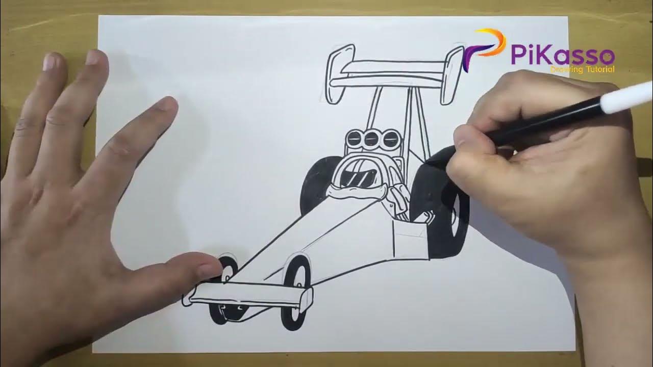 How to Draw a Dragster Easy step by step YouTube