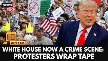 Anti Trump Protest | Activists Wrap Crime Scene Tape in Anti-Trump Demonstration | 4K Video | N18G
