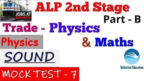 Physics & MathsTrade | mock test -7 |Physics - Sound By Er. Avinash Kumar| RRB ALP