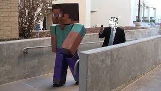 Real Life Minecraft Steve Goes to School