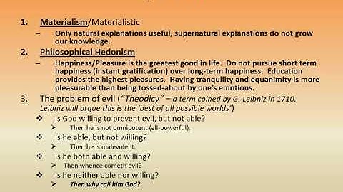 Philosophy Lecture Series, Video 26: Epicurus, & "The Problem of Evil"