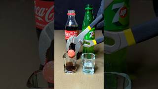 Coca cola+7up Vs Red hot ball #satisfying #scienceexperiment #experiements #shorts