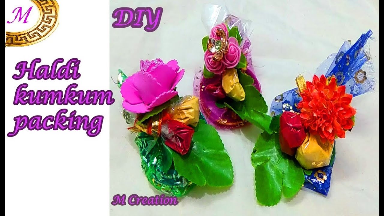 Kumkum packets Packing|DIY haldi kumkum packing - YouTube