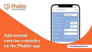 How To Add A Mental Exercise Reminder On Phable app | Phablecare screenshot 2