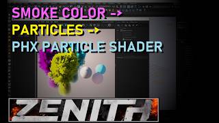 Color from Smoke to Particles to PHX Particle Shader - tyFlow 2.010