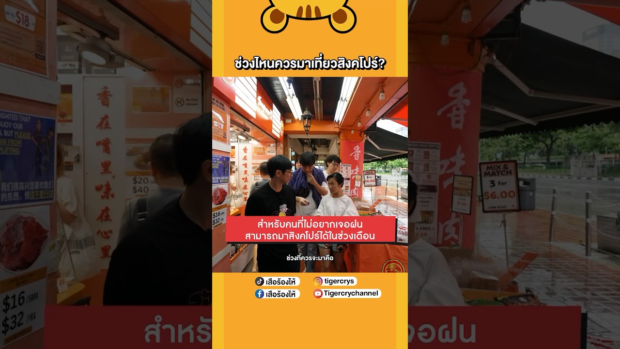 สิงคโปร์มี 2 ฤดู #เสือร้องไห้ #TigerShorts #shorts #สิงคโปร์