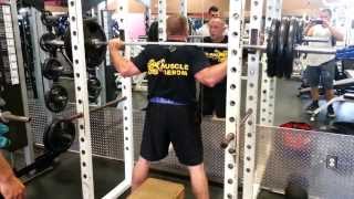 Max effort squats. Finish with a high volume rep set!