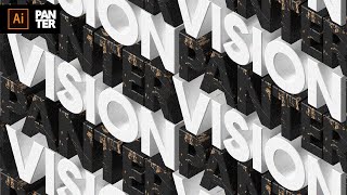 3D Text Pattern in Illustrator