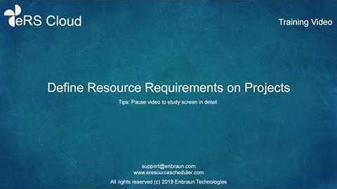 Defining Resource Requirements on Projects