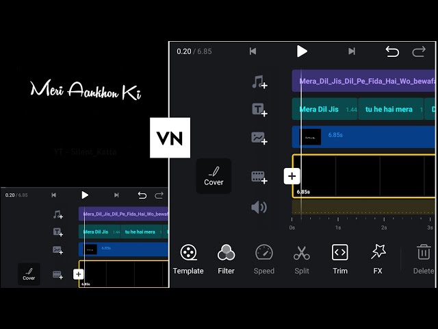 Vn App Black Screen Lyrics Video Editing | Black Screen Lyrics Status Editing In Vn Video Editor