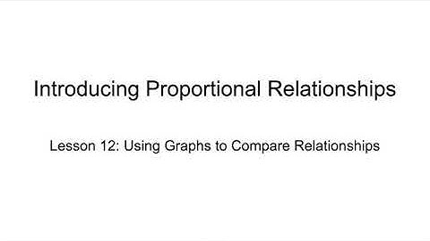 Grade 7 Unit 2 Lesson 12 Using Graphs to Compare Relationships