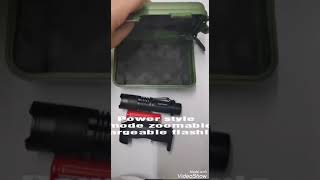 Power style 3mode zoomable rechargeable flashlight