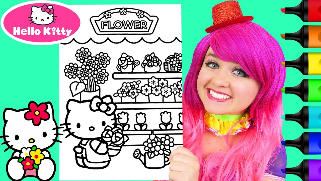 Coloring Hello Kitty Sanrio Coloring Book Page Prismacolor Colored Paint  Markers