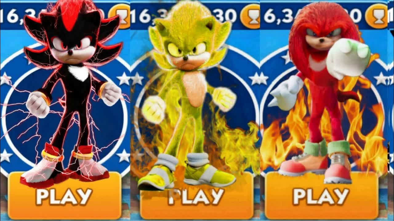 Sonic Dash - Shadow VS Super Sonic VS Sir Knuckles _ Movie Sonic vs All ...