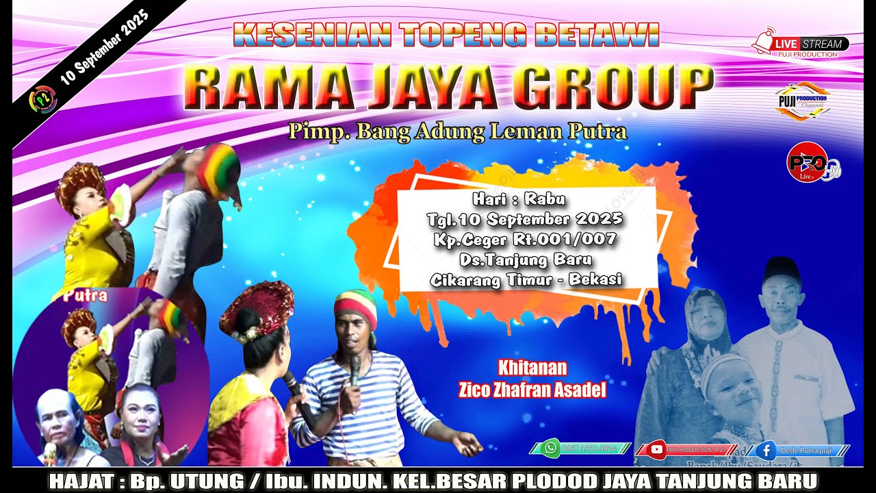 🔴LIVE  MALAM SENI TOPENG BETAWI || RAMA JAYA GROUP || 10 SEPT 2025. Kp.CEGER  TANJUNG BARU - BEKASI
