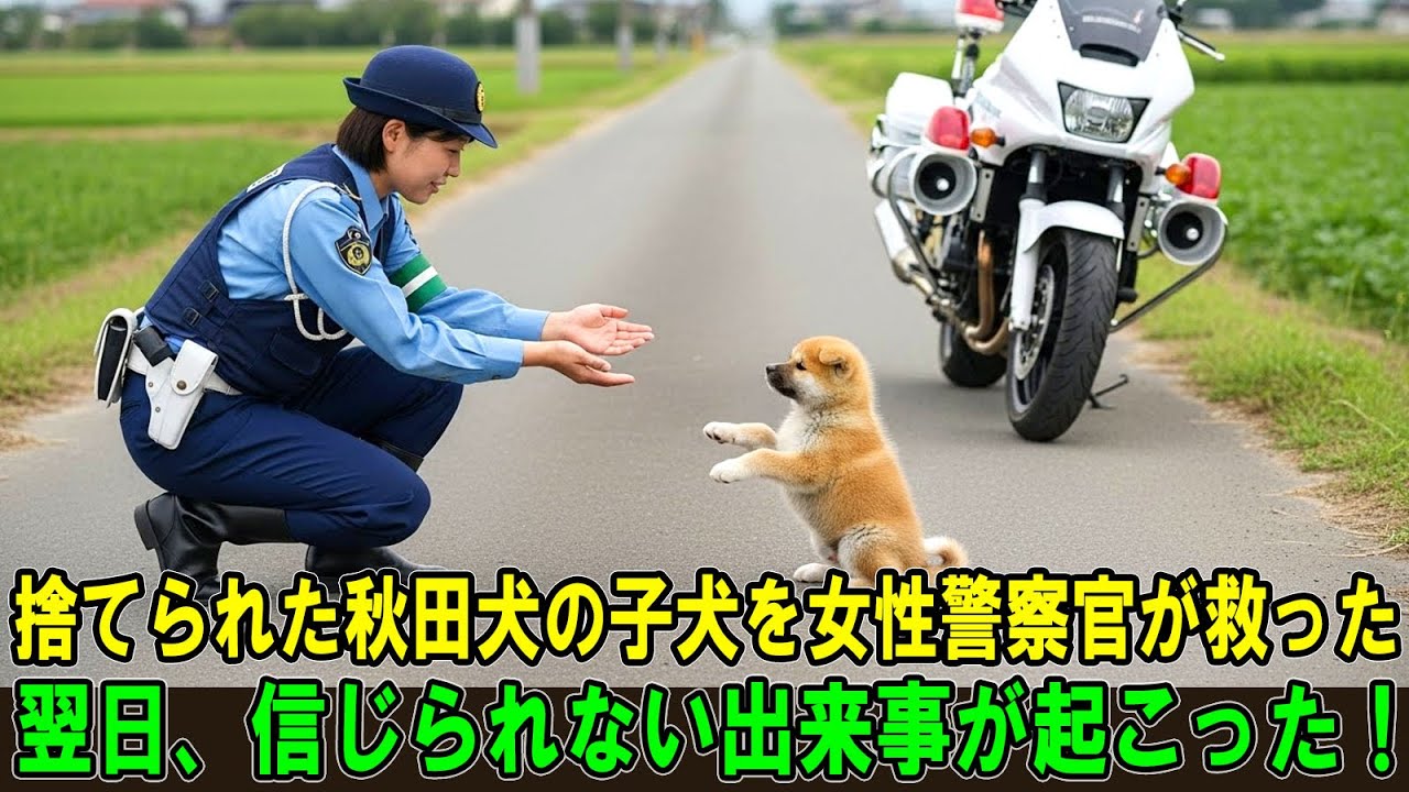 【奇跡の実話】捨てられた秋田犬の子犬を女性警察官が救った…。翌日、信じられない出来事が起こった！
