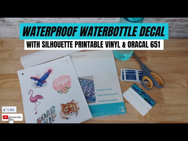 Waterproof Water Bottle Decals with Silhouette Printable Vinyl & Oracal 651  
