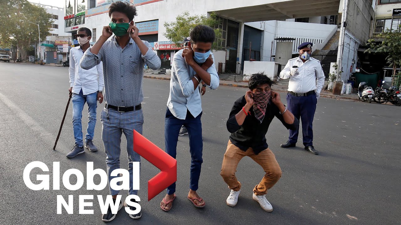 Coronavirus outbreak: Indian police punish lockdown offenders with violence, push-ups