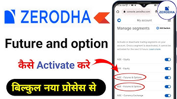 Zerodha f&o activation | how to activate future and option segment in zerodha - #onlinetech