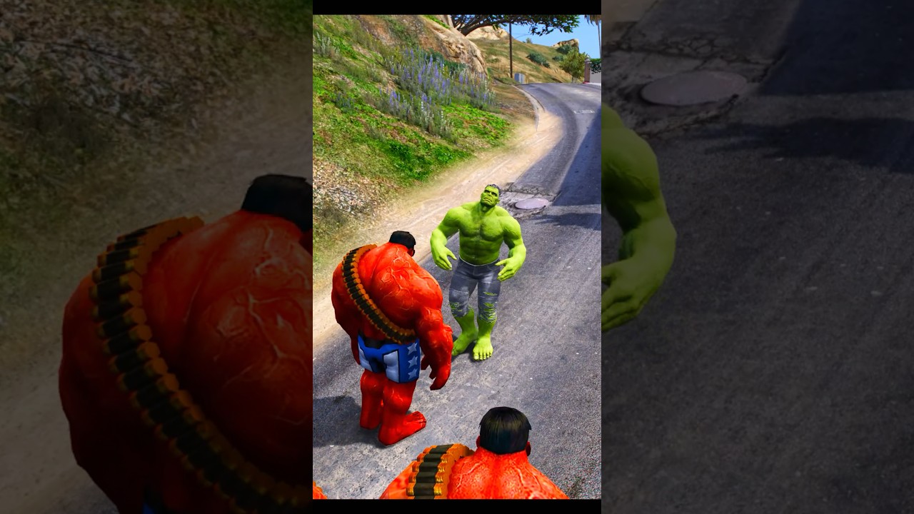Outline Video GTA -V Hulk ko thande Pani me dhakka de dia 😂 #gta5 #funnyshorts #shortsfeed