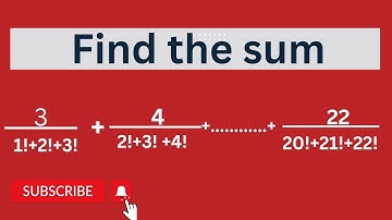A nice series problem based on factorial | Olympiad math