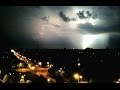 Lightning in the night sky / Гроза в ночном небе над городом.