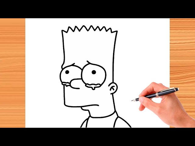 HOW TO DRAW BART SIMPSON SAD STEP BY STEP 