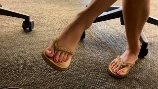 Candid Library Feet - Flip Flops Dangle, Heel Tapping, Toe Tapping Pt. 2