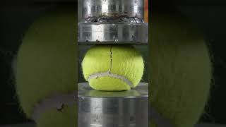 🎾 Hydraulic Press vs Tennis Balls! 😱 Satisfying Crush Test #shorts #hydraulicpress