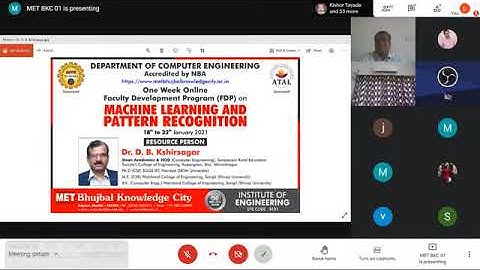 FDP on Machine Learning & Pattern Recognition DAY 1, Session 3