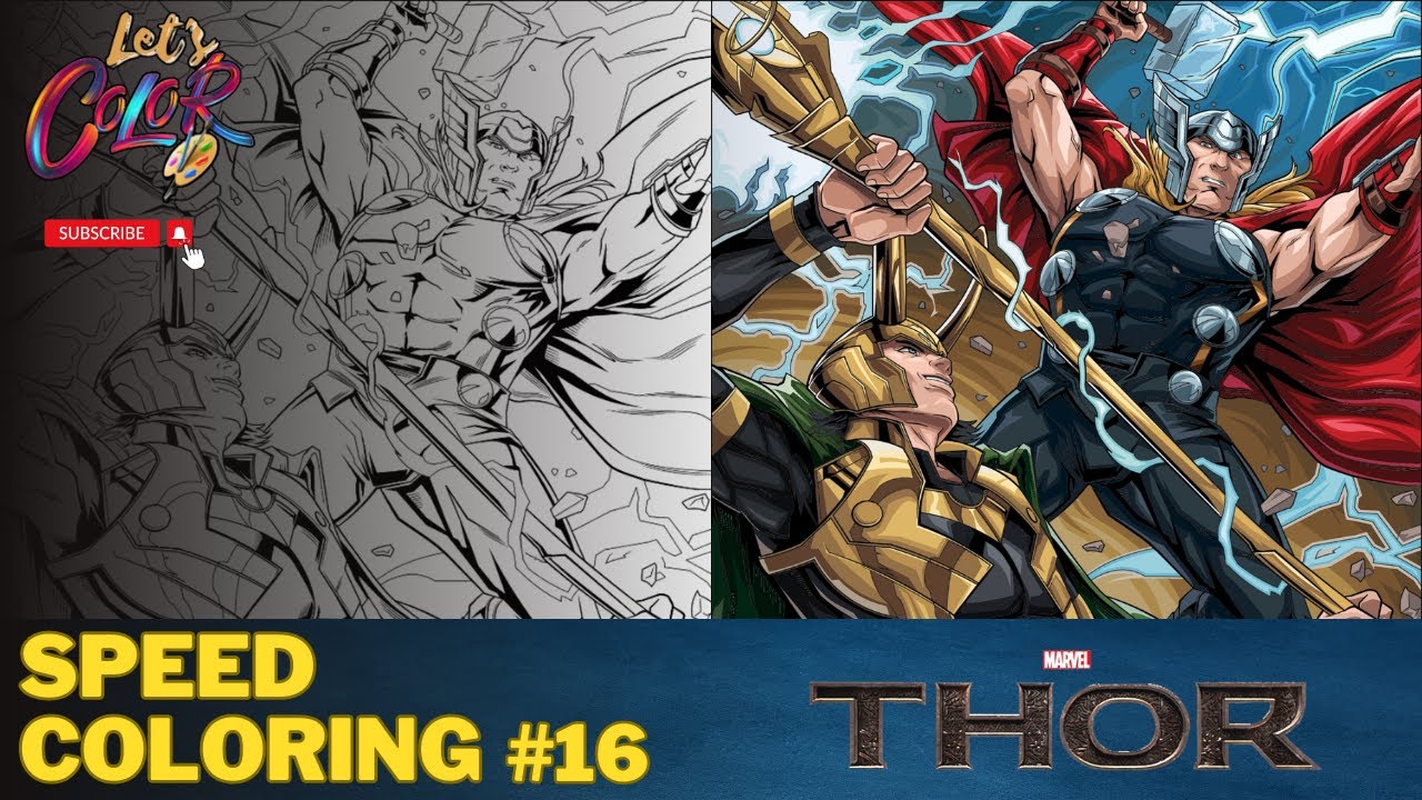 LET'S COLOR MARVEL | THOR & LOKI | #16 #marvel #avengers #colors #thor ...