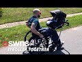 US school kids design a wheelchair-pram so dad with impaired mobility can walk his baby son | SWNS