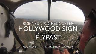 Hollywood Sign Flypast Robinson R22 Helicopter 19