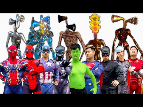Superheroes And Team Siren Head ( Superheroes Funny Movie ) By GreenHero vs