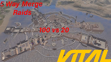 Rust Biggest 5 Way Merge Raids on EU Scene on Vital 5x ( 100 vs 20 ) Raids Defence