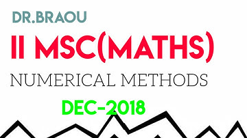 Dr.braou Dr.braou previous question papers MSC maths 2nd year NUMERICAL METHODS dec2018