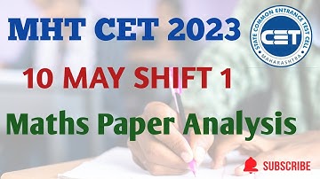 MHT CET 2023 10 MAY SHIFT 1 I Paper Analysis Mathematics Complete Solution I Akshay Sir #mhtcet2023
